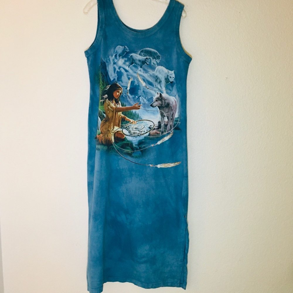 🐋VTG Native American cotton tee shirt dress